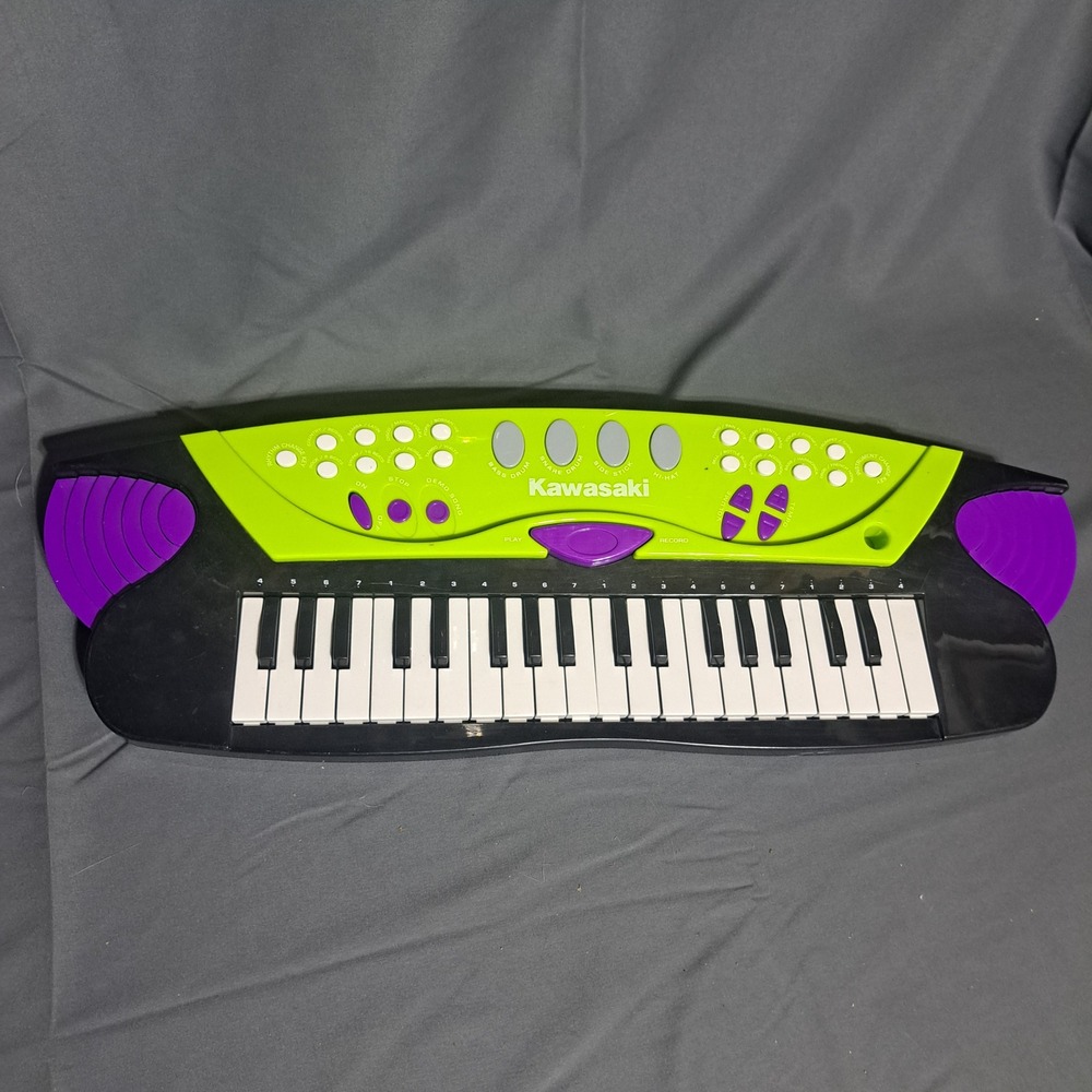 Kawasaki SS Music Piano Keyboard Purple Green‎ Kids 37 Keys WORKS